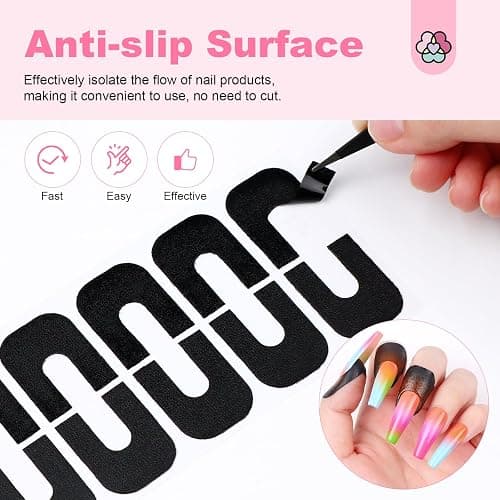SAVILAND Nail Polish Protector for Fingers: 100PCS U V Protection U-Shaped Nail Protector Cuticle Protector for Nails Painting Peel Off Nails Tape for Airbrush Gel Polish Nail Art thumbnail 7