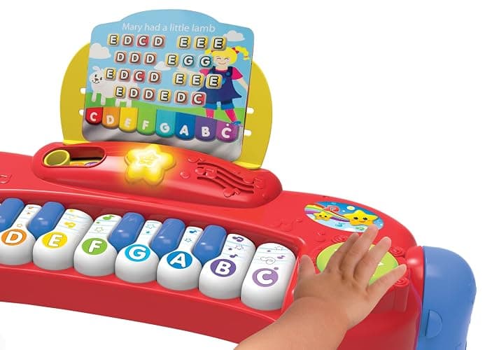 Winfun Baby Music Center for Toddlers 9+ Months 8-Note Piano with 3 Double-Sided Music Scores Adjustable Microphone Play-Along Tunes Free Play Mode Educational Music Toy for Boys & Girls thumbnail 4