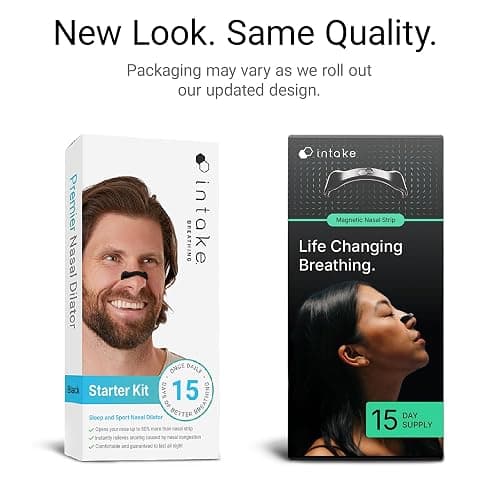 Intake Breathing Magnetic Nasal Strips Starter Kit (15 Count, Black) - Boost Oxygen Intake, Reduce Snoring, Improve Sleep Quality - Sweat Resistant, Nasal Strips - Extra Strength Snoring Solution thumbnail 9