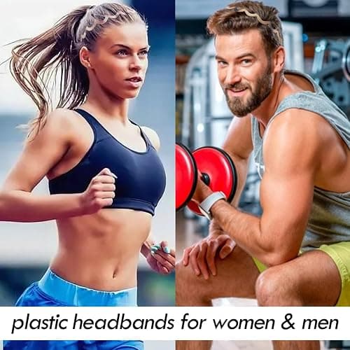 VELSCRUN Headbands for Women Girls, Comfortable Square Headband for Glasses Wearers, Zig Zag Plastic Comb Claw Wavy Hair Band with Teeth, 90s Accessories for Women Diademas Para Mujer Black Brown B thumbnail 9