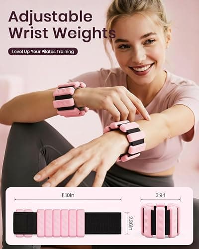 Fuelion Pilates Ring Set, Magic Circle Yoga Ring, Pilates Ball, Adjustable Ankle Wrist Weights, Resistance Bands, Mini Ball, Pilates Starter Kit for Strength, Workout Guide Included thumbnail 3