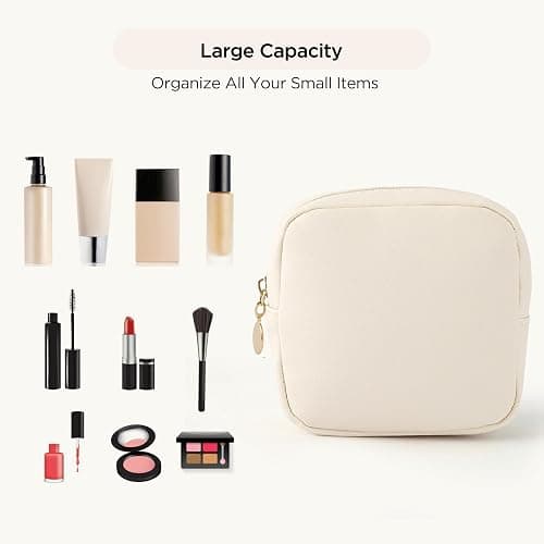HBselect Small Makeup Bag for Purse Mini Make up Pouch Cute Cosmetic Pouch Make Up Organizer Case for Backpack Toiletry Bag Waterproof Square Pouch with Zipper for Women with Slip-in Pockets thumbnail 8