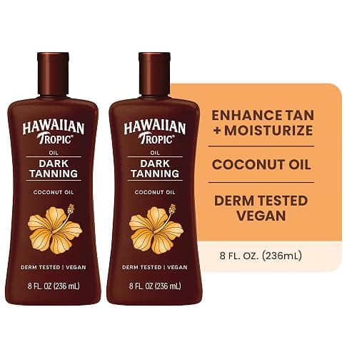 Hawaiian Tropic Dark Tanning Oil, 8 Fl Oz | Moisturizing Body Oil with Cocoa Butter, Tan Enhancer, 8 Fl Oz each Twin Pack thumbnail 2