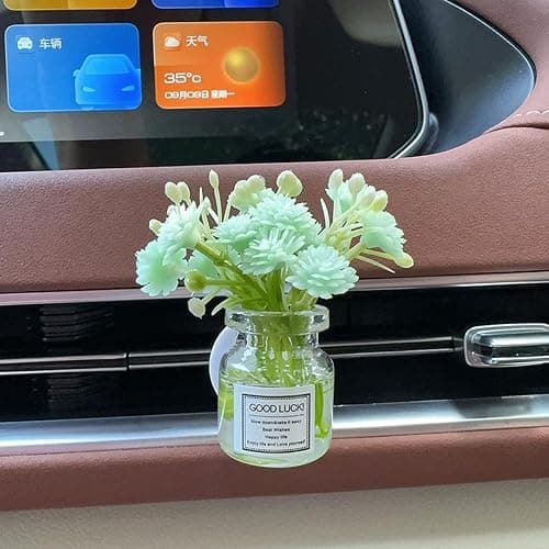 Set of 4 Cute Flower Bouquet Car Air Freshener Vent Clips, Mini Artificial Flowers for Car Air Vent Decoration, Auto Interior Dashboard Ornament Accessories thumbnail 8