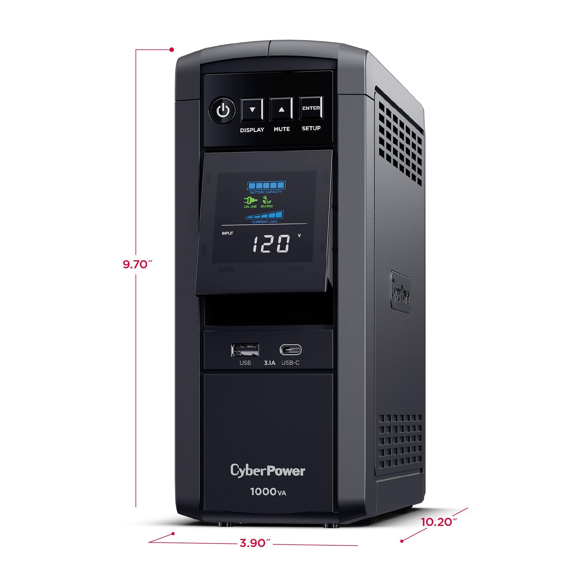 CyberPower CP1000PFCLCD PFC Sinewave UPS 1000VA 600W PFC Compatible Mini-Tower thumbnail 4