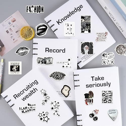 Black Aesthetic Downtown Girls Stickers Fashion Y2k Stickers(50) | Waterproof Laptop Stickers for Teens Adults, Vinyl Self-adhesive Decals, Journal Scrapbook Party Supplies thumbnail 2