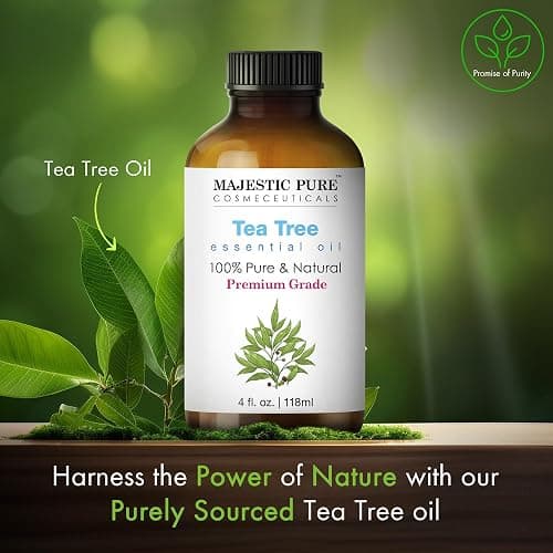 Majestic Pure Tea Tree Essential Oil with Glass Dropper - Huge 4 Fl Oz - 100% Pure and Natural Tea Tree Oil - Premium Grade Essential Oils for Diffuser, Aromatherapy, Soap and Candle Making thumbnail 2