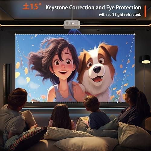 Mini Projector, VOPLLS 1080P Full HD Supported Video Projector, Portable Outdoor Home Theater Movie Projector, 50% Zoom, Compatible with HDMI, USB, AV, Smartphone/Tablet/Laptop (Small Projector) thumbnail 5