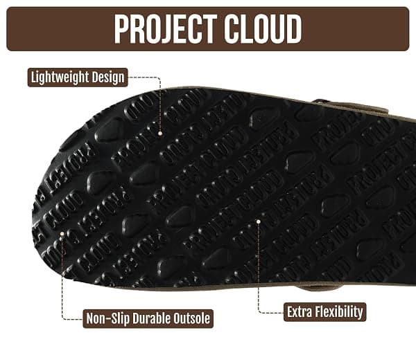 Project Cloud 100% Genuine Leather Slip-ons Footbed Clogs for Women Sandals | Memory Foam Arch Support Slippers for Women; Trendy Slip-ons Women's Mules & Clogs Sandals; Non-Slip Outsole for comfort. thumbnail 4