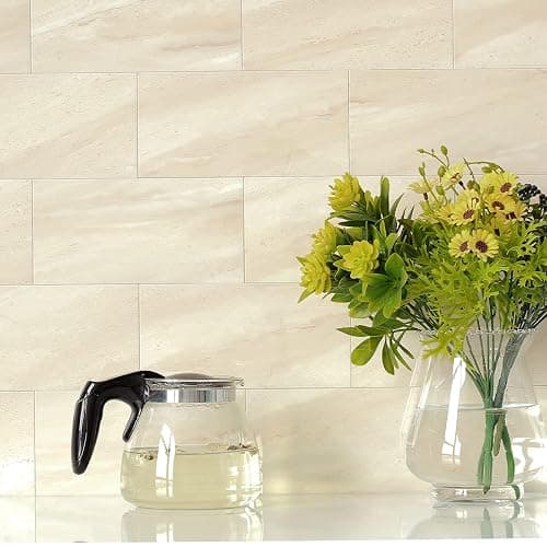 BeNice Peel and Stick Backsplash Large Bathroom Subway Tiles,Kitchen Shower Wall Stickers Waterproof(23Tiles) Beige thumbnail 2