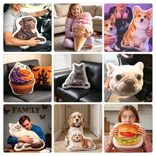Custom Pet Pillow, Dog Cat Pillow Personalized Photo, Custom Face Pillow | Custom Pillows with Picture, Pet Loss Sympathy Gifts, Pet Memorial Gifts, Personalized Gifts for Family and Friends thumbnail 2