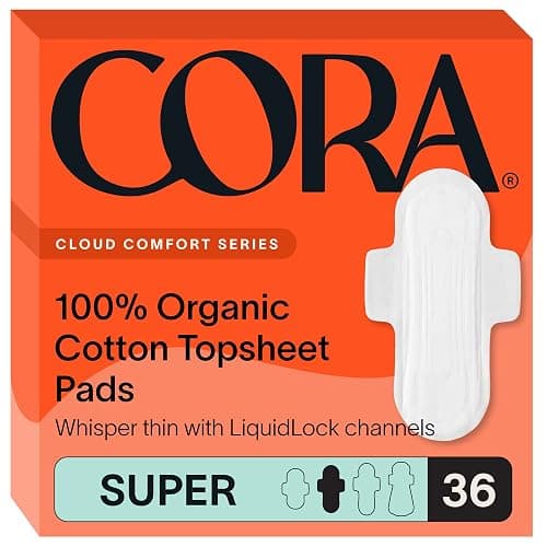 Cora 100% Organic Cotton Topsheet Pads (36 Super Pads) - Image 1