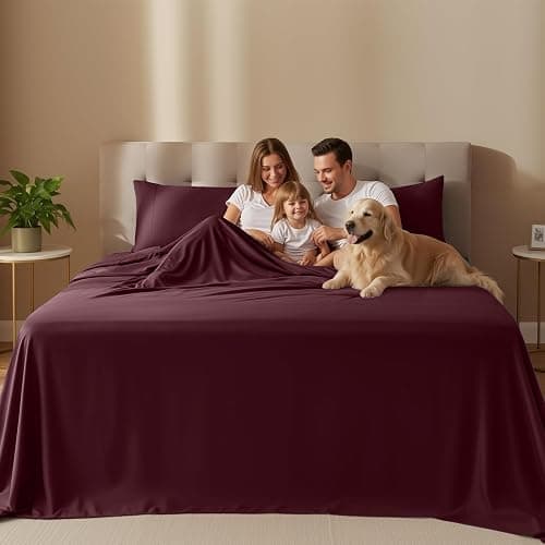 Utopia Bedding Queen Sheet Set – 4 Piece Bed Sheets for Queen Size Bed, Soft and Breathable Microfiber, Includes 1 Fitted Sheet, 1 Flat Sheet and 2 Pillowcases (Burgundy) thumbnail 2