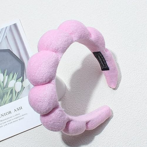 TYSSELY Spa Headbands for Washing Face Makeup Skin Care Headband Women Bubble Facial Beauty Headbands Puffy Shower Towel Band Hair Headband thumbnail 3