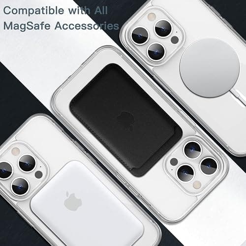 JETech Magnetic Case for iPhone 13 Pro, Clear | Compatible with MagSafe, Shockproof Phone Bumper Cover, Scratch Resistant, Clear Back thumbnail 4