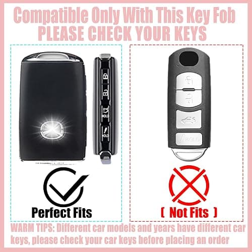 Yekoubo Pink TPU Key Fob Cover with Sakura Flower Keychain Compatible with Mazda 3 6 MX-5 Miata MX-30 CX-5 CX-9 CX-30 CX-50,CX-60 CX-70 CX-90 2025 4-Button Smart Key for Women thumbnail 2