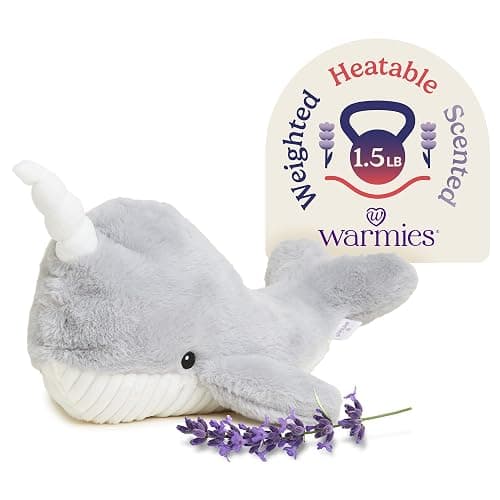 warmies Microwavable & Weighted Stuffed Animals, Narwhal - Heated Stuffed Animal Plushie for Warmth & Comfort - Cute Soft Plush Toys for Adults & Children (Boys, Girls, Babies & Toddlers) - Image 1