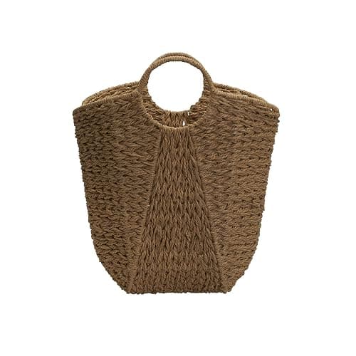Household Essentials Natural Paper Rope Basket with Handles, Natural Woven Woven Storage Basket, Great for Decoration or Organization thumbnail 4
