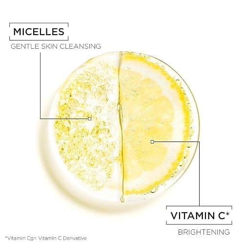 Garnier Micellar Vitamin C Cleansing Water 700ml, Gentle face Cleanser & Makeup Remover, Hypoallergenic. Vegan Formula, Suitable For Dull And Uneven Skin, Brightening Formula, Dermatologically Tested thumbnail 5
