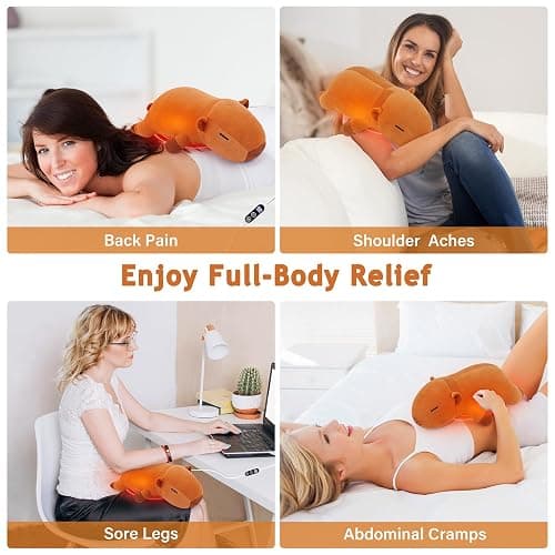 Electric Heating Pad for Cramps & Menstrual Pain Relief,14''Capybara Stuffed Animal Plush Heating Pad,USB Powered Portable Plush Heated Stuffed Animals for Neck/Back/Shoulder,Gift for Women Wife Girls thumbnail 5