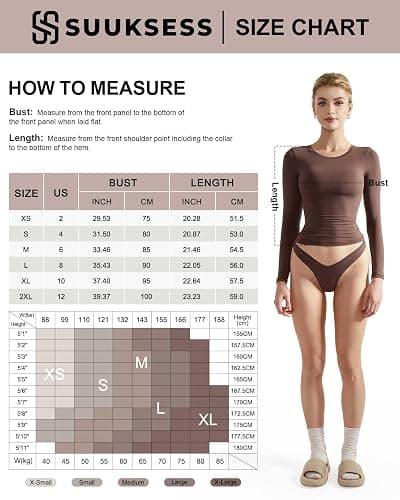 SUUKSESS Women Double Lined Fitted Basic T Shirts Crew Neck Long Sleeve Crop Top thumbnail 3