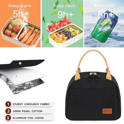 Bluboon Lunch Box for Women Men Cute Lunch Bag Reusable Insulated Lunch Bags Large Capacity Lunchbox Cooler for Work Picnic or Travel thumbnail 6