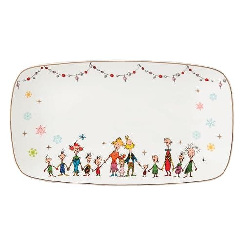 Lenox Serveware, Merry Grinchmas Tray, 13.75 x 7.5-Inch, Food Tray, Microwave Safe & Dishwasher Safe Porcelain, Grinch Winter Serving Tray, Christmas Decor, Christmas Table Centerpieces (1 Piece) - Image 1