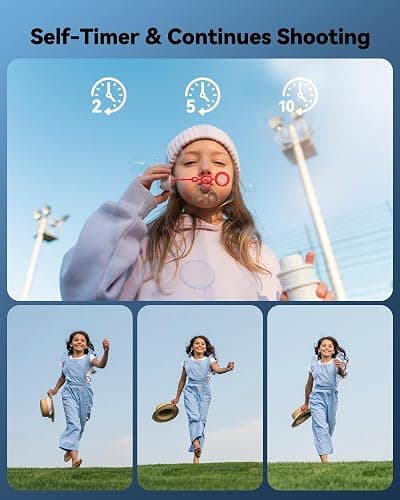 Digital Camera for Kids: Pink Camera for Teens - Christmas Birthday Gifts for Girls 8-10 - 16X Zoom Shoot Cam for Ages 8-13 - Compact Camera for 6 7 8 9 10 Years Old- Toys for Kid Children Toddler thumbnail 5