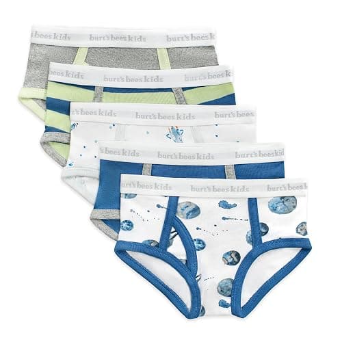 Burt's Bees Baby Boys' Organic Cotton Brief Underwear, 5-Pack | Easy, breathable toddler undies provide maximum coverage for kids on the move - Image 1