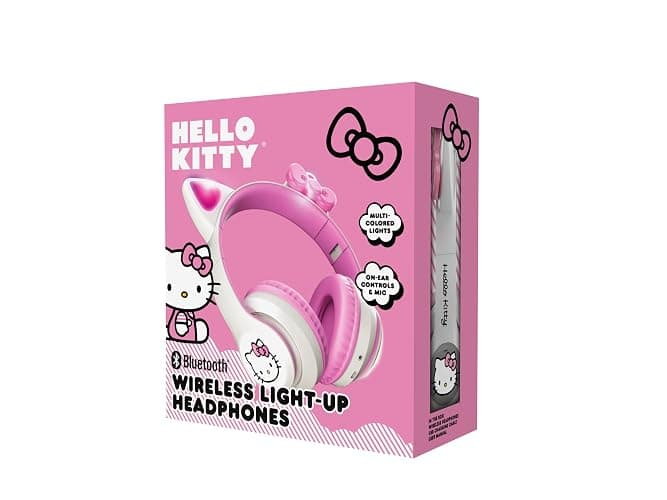 Hello Kitty Wireless Bluetooth Light-Up Headphones with Foldable Design, Adjustable Headband, 8 Hours Playtime, LED Kitty Earcups, for Kids & Adults (White) thumbnail 4