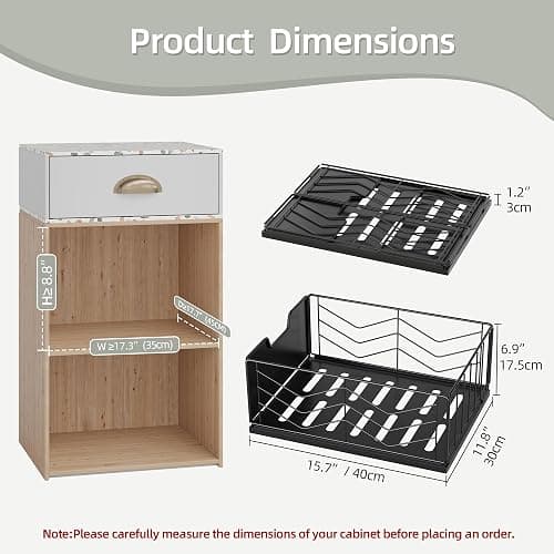 NETEL Pull Out Cabinet Organizer, 2 Pack No Drill Slide Out Drawers for Kitchen Cabinets, Metal Pantry Pull Out Shelves, Kitchen Cabinet Organizer, Pull Out Home Organizers, 11.8" W X 15.7" D X 6.9" H thumbnail 2