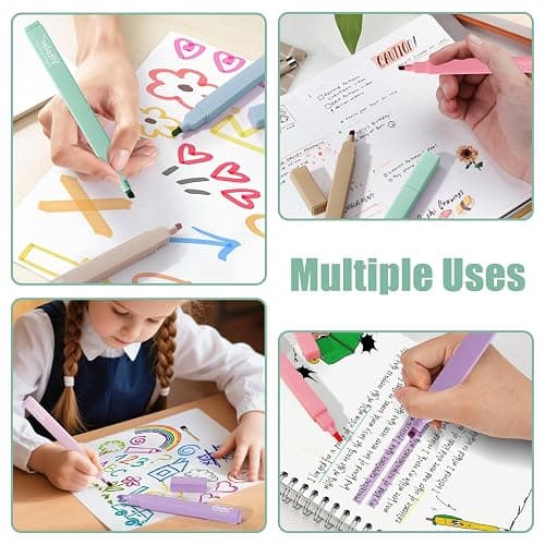 Piochoo Highlighters, 8 Pack Aesthetic Highlighters, Assorted Colors, Chisel Tip, No Bleed Bible Highlighter Pastel for Journaling Office School Bible Study Supplies thumbnail 7