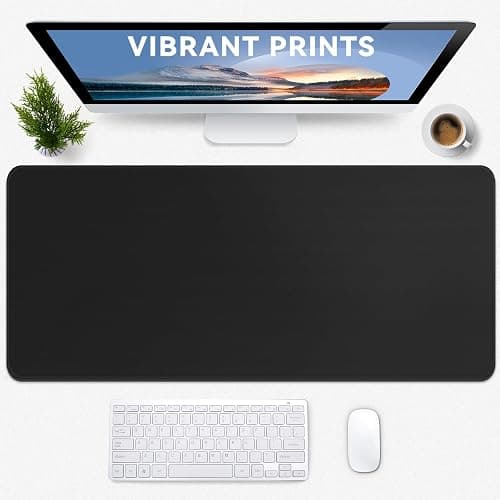 TLZA Gaming Mouse Pad Big Mousepad with Non-Slip Rubber Base, 31.5 x 11.8 in XL Large Computer Mat for Gaming Home Office, Long Keyboard Pad Black Mouse Mat for Computer with Stitched Edges, Black thumbnail 4