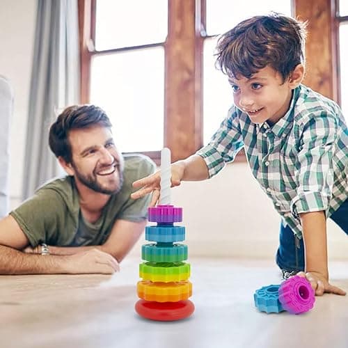 BYFWH Baby Spin Stack Toy, Premium Stacking Toys for Kids, Spinning Stacking Toy for Babies and Toddlers, Educational Toddler Learning Toy,Autism Spin Stack Toys,Rainbow Spinning Wheel Toys thumbnail 6