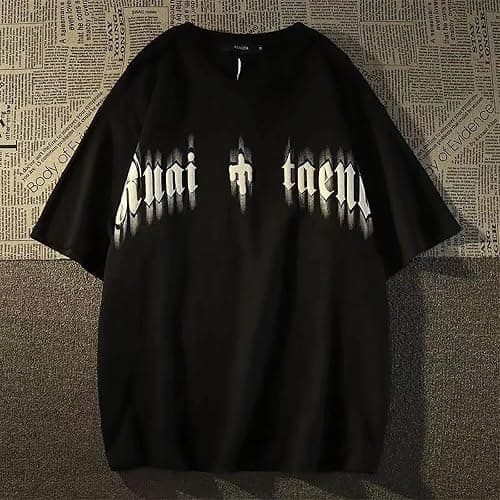 Gothic Casual Loose Oversized T-Shirt Harajuku Street Trend Men and Women Personalized Print Rock Animation Punk thumbnail 3