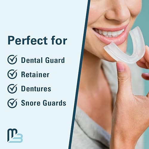 Retainer Cleaner and Soak Container, No-Mess Cleaning Tablets with Universal Denture Bath Case and Strainer, Multipurpose, for Mouth Guard Stains, Odor, and Plaque (92 Tablets + 1 Bath) by M3 Naturals thumbnail 4