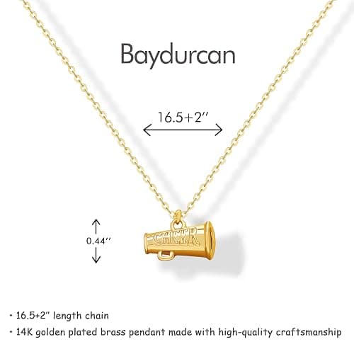 Baydurcan 14K Golden Plated Pendant Necklaces for Women - Cross and Sacred Heart Frog Ghost Cheer Cowgirl Gifts for Friend Sister Daughter Couple, Birthday, Christmas, Graduation Gifts thumbnail 3
