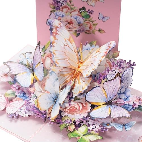 PALOX CRAFTS - Butterfly Garden 3D Pop-Up Greeting Card – Elegant Floral Pop-Up Card for Birthday, Mother’s Day, Wedding, Anniversary - Image 1