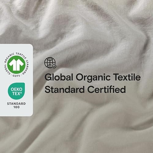 SIJO Premium Stone Washed Organic French Linen Duvet Cover, GOTS Certified Organic, Small Batch Sourced from Normandy, Best Cooling Linen Sheet Award by Sleep Foundation (Classic, King/Cal King) thumbnail 3