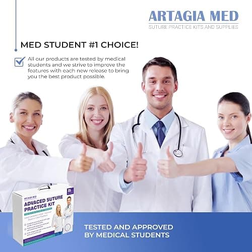 Advanced Practice Kit for Medical Students (35 Pcs) – Latest Generation of Most Complete Model, Including: Tool Kit with Variety of Suture Threads, 3 Top Quality Suture Pads (Education Only) thumbnail 6