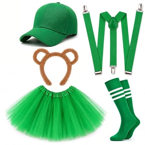 Honic Halloween Animal Costume for Women Include Chipmunk Ear Headband,Hat,Socks,Tutu Skirt and Suspenders - Image 1