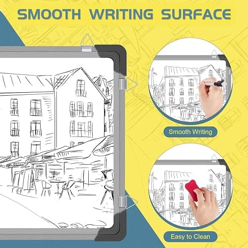 Dry Erase Calendar Whiteboard for Wall, Polegas 16" X 12" Magnetic White Board Board, Small Wall Monthly Double Sided Boards Student, Home, Office (White) thumbnail 5