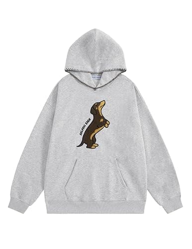 Aelfric Eden Dog Graphic Hoodies Unisex Oversized Dachshund Pullover Hoodie Y2k Streetwear Hooded Sweatshirt - Image 1