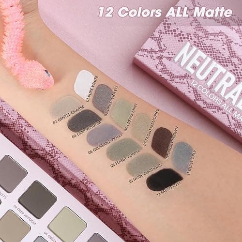 oygcee Matte Eyeshadow Palette, All Matte Cool-Toned Eye Shadows Pallet-Natural Soft Eye Makeup Compact Ultra-Pigmented Blendable Long Lasting Silkly Cream Texture Neutral Eyeshadow for Older Women thumbnail 5