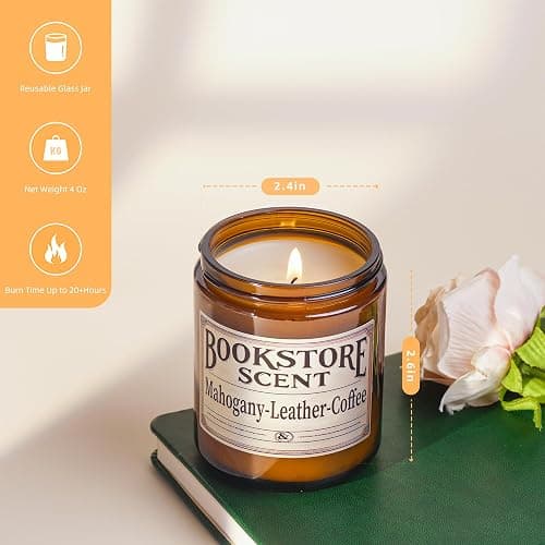Gopas Book Lover Candle, Inspired Gift Ideas for Readers, Birthday, Book Themed Reading Gifts for Women, Bookworm, Librarian, Men thumbnail 5