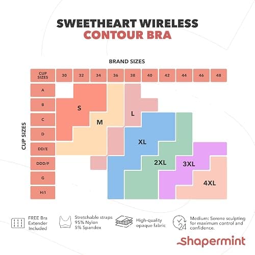 SHAPERMINT Sweetheart Bras for Women – Wireless Push Up Bra with Support, Full Coverage Seamless Bralette thumbnail 3