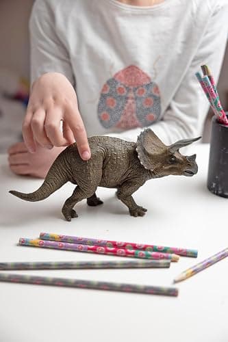 Papo - Grande figurine dinosaure - 22 cm - Tricératops, Rencontre avec le Géant, Jouet enfant dès 3 Ans - Découverte de la Vie Préhistorique et des Dinosaures Herbivores, Vert thumbnail 2