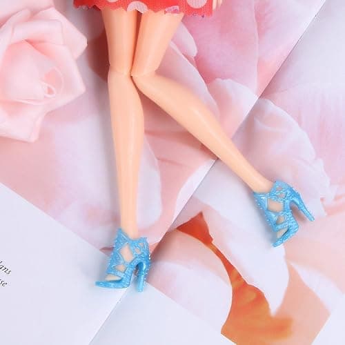 JANYUN 30 Pairs Doll Shoes Various Styles Replacement High Heel Boot Assorted Colors Shoes Set Bulk for 12" Dolls Closet thumbnail 6