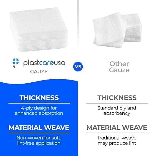 1000 Count 2x2 Gauze Pads - Soft 4-Ply Non Woven Sponges - Non Sterile Dental & Esthetic Wipes - All Purpose Medical Gauze Squares for First Aid, Surgical, Wound Dressing (5 Packs of 200) thumbnail 5