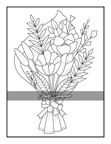 100 Flowers: An Adult Coloring Book with Bouquets, Wreaths, Swirls, Patterns, Decorations, Inspirational Designs, and Much More! thumbnail 54